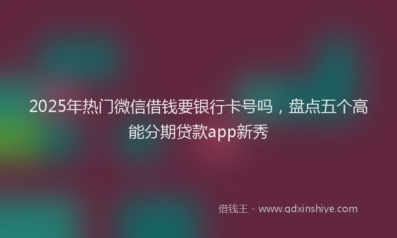 2025年热门微信借钱要银行卡号吗，盘点五个高能分期贷款app新秀