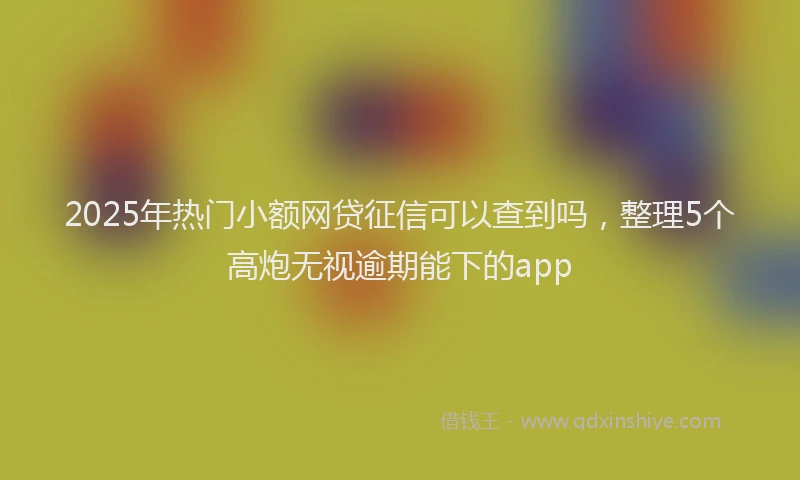 2025年热门小额网贷征信可以查到吗，整理5个高炮无视逾期能下的app