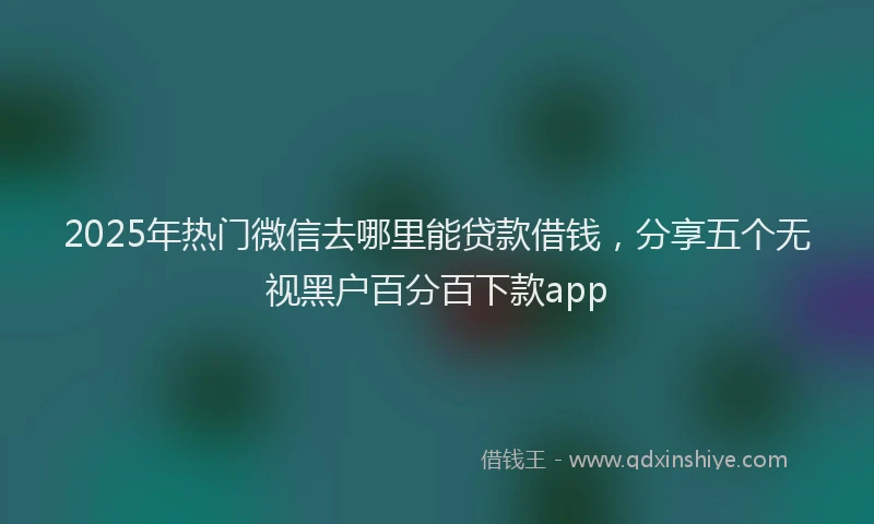 2025年热门微信去哪里能贷款借钱，分享五个无视黑户百分百下款app