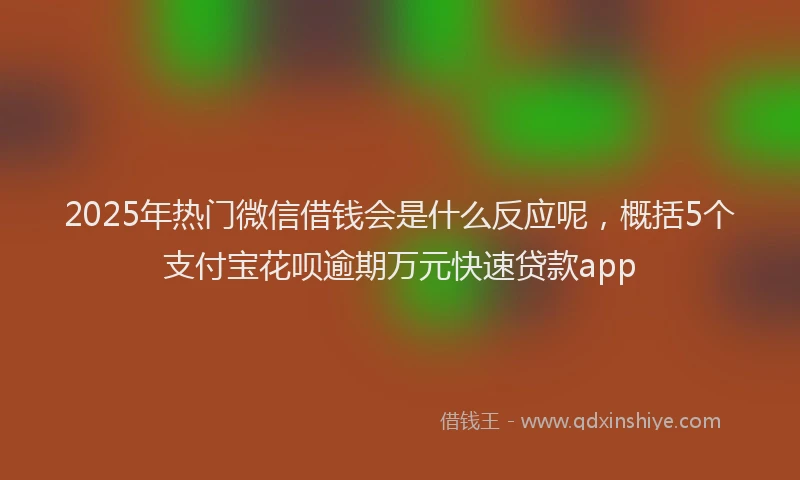 2025年热门微信借钱会是什么反应呢，概括5个支付宝花呗逾期万元快速贷款app