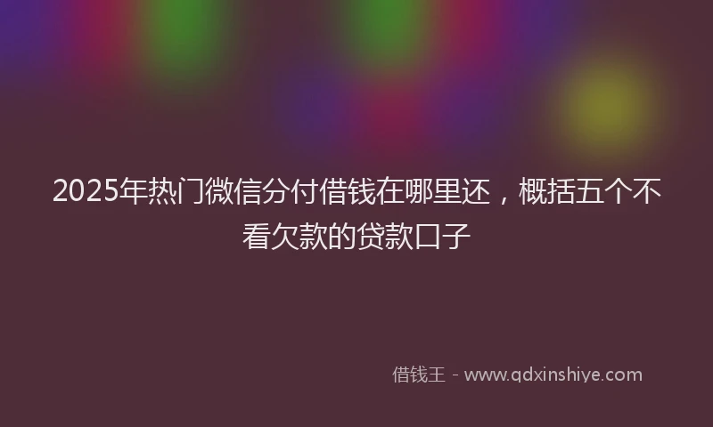 2025年热门微信分付借钱在哪里还，概括五个不看欠款的贷款口子