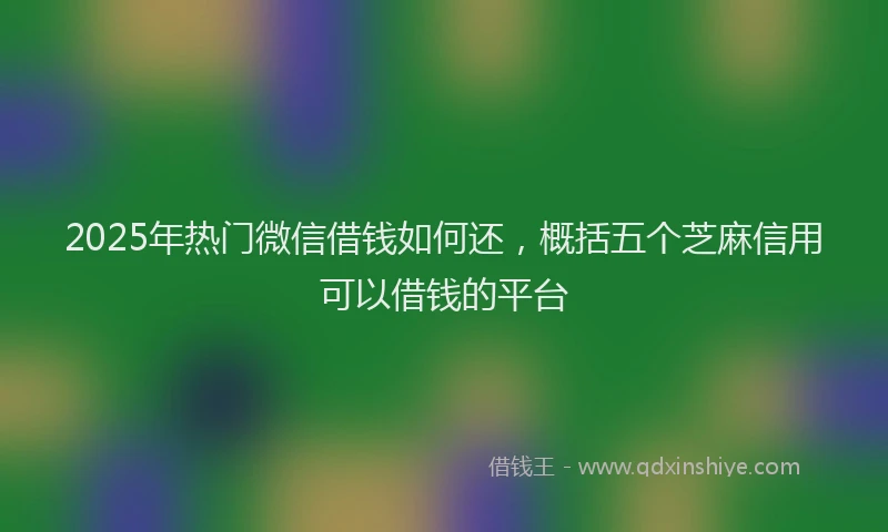 2025年热门微信借钱如何还，概括五个芝麻信用可以借钱的平台