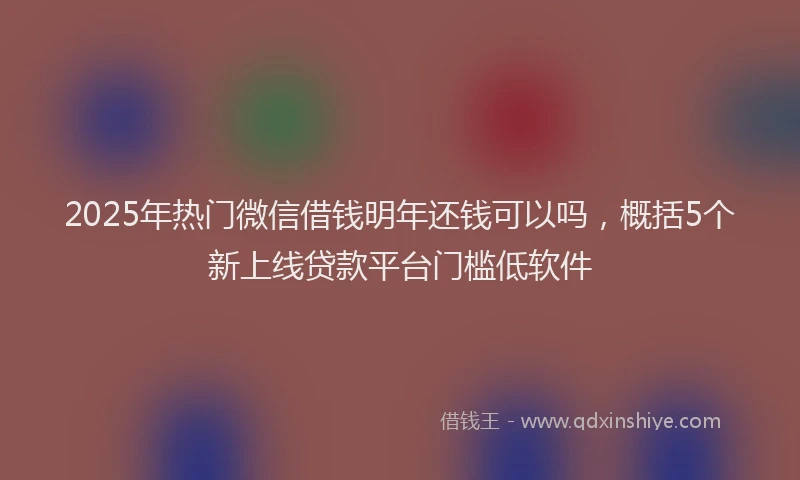 2025年热门微信借钱明年还钱可以吗，概括5个新上线贷款平台门槛低软件