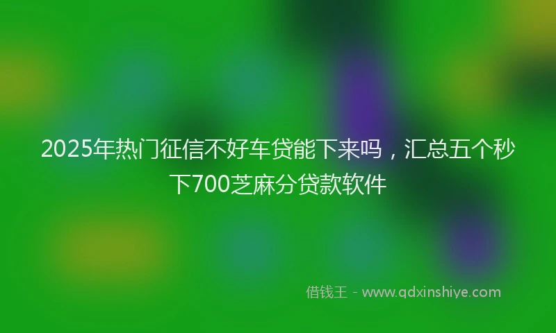 2025年热门征信不好车贷能下来吗，汇总五个秒下700芝麻分贷款软件