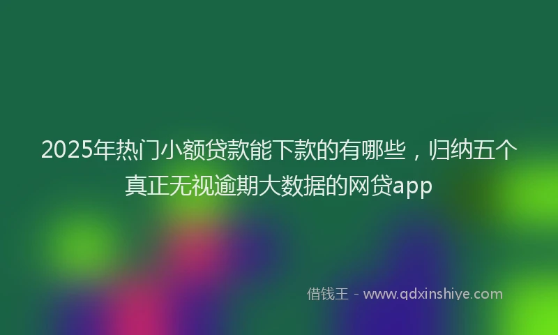 2025年热门小额贷款能下款的有哪些，归纳五个真正无视逾期大数据的网贷app