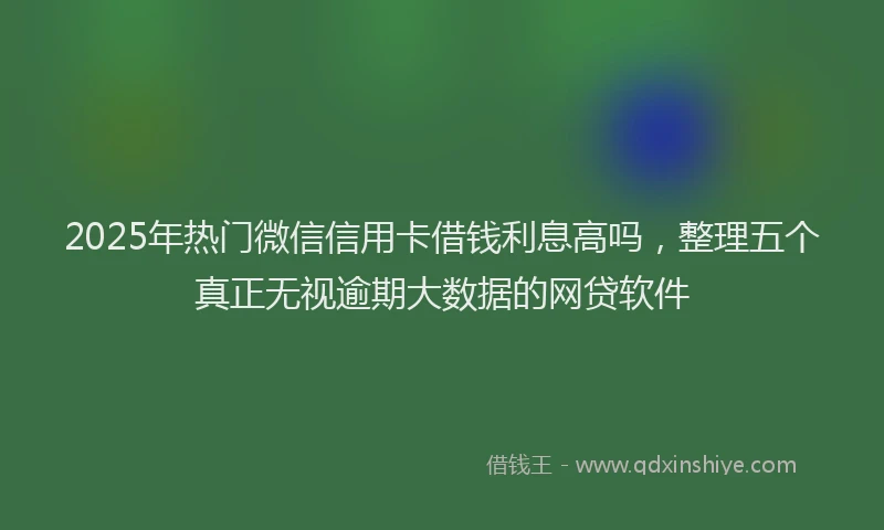 2025年热门微信信用卡借钱利息高吗，整理五个真正无视逾期大数据的网贷软件