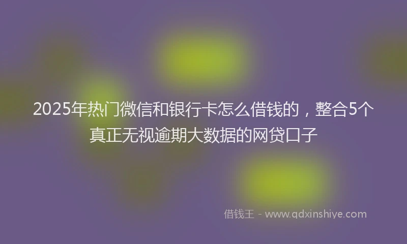 2025年热门微信和银行卡怎么借钱的，整合5个真正无视逾期大数据的网贷口子