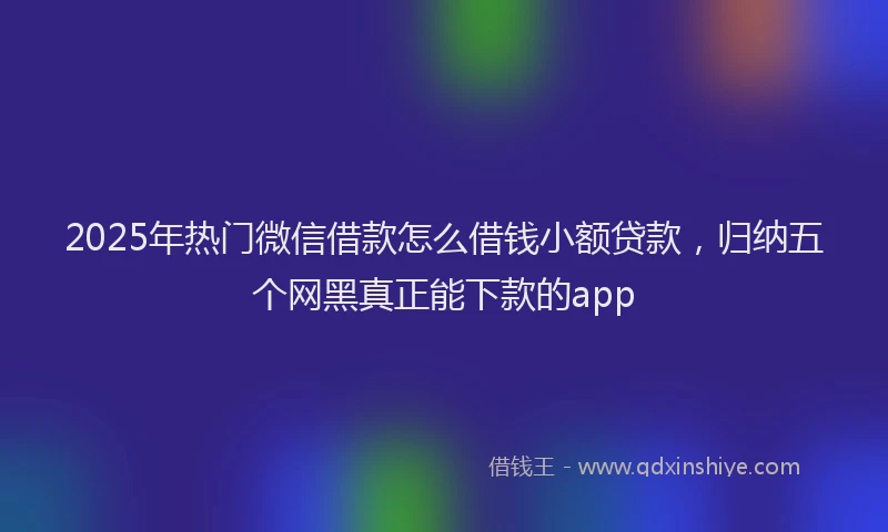 2025年热门微信借款怎么借钱小额贷款，归纳五个网黑真正能下款的app