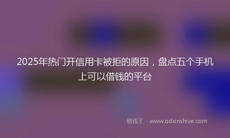 2025年热门开信用卡被拒的原因，盘点五个手机上可以借钱的平台
