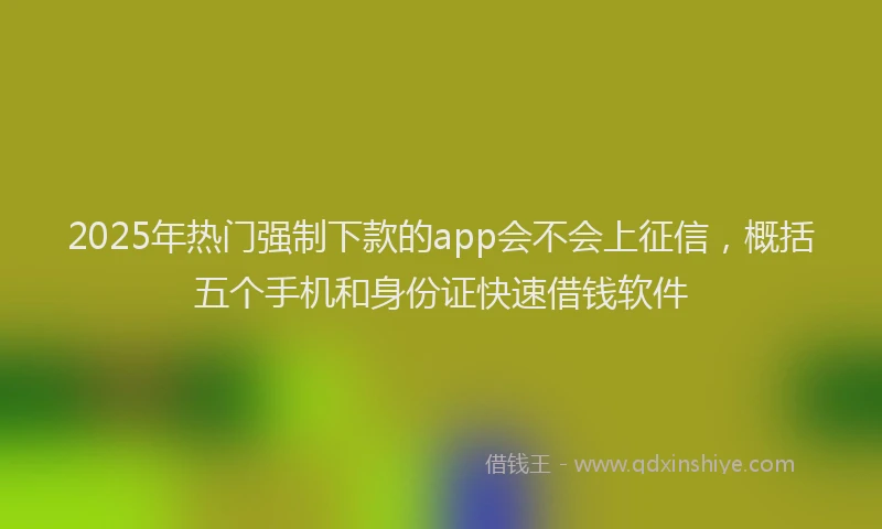 2025年热门强制下款的app会不会上征信，概括五个手机和身份证快速借钱软件