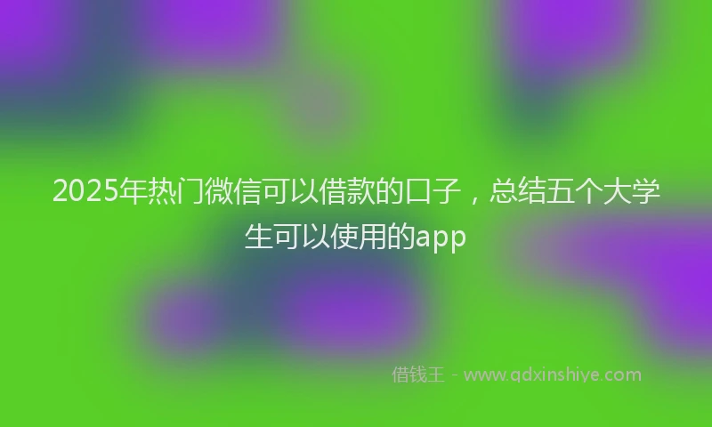 2025年热门微信可以借款的口子，总结五个大学生可以使用的app