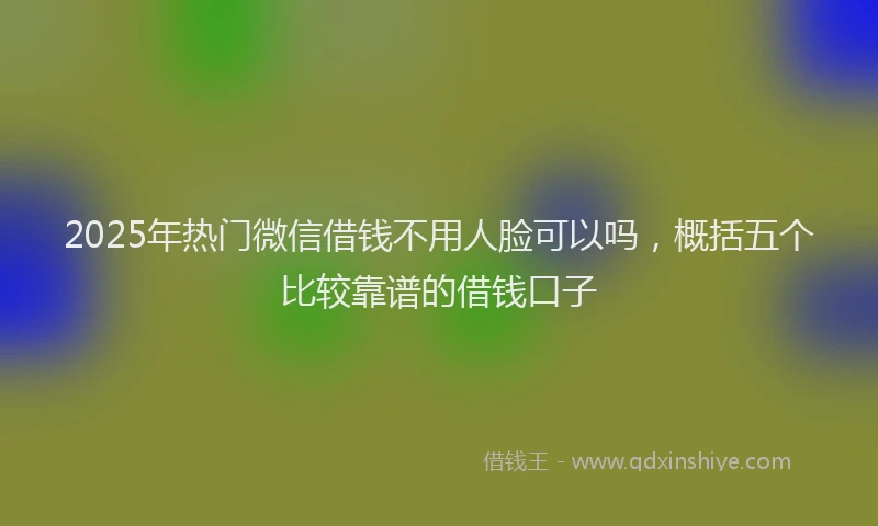 2025年热门微信借钱不用人脸可以吗，概括五个比较靠谱的借钱口子