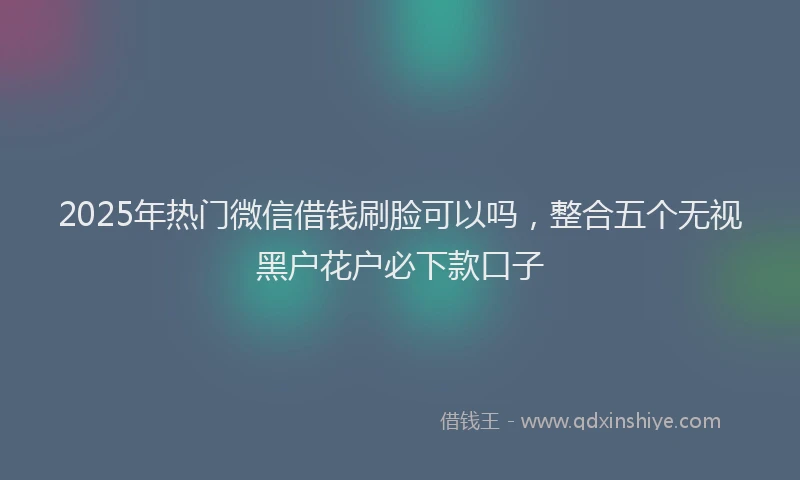2025年热门微信借钱刷脸可以吗，整合五个无视黑户花户必下款口子