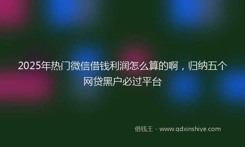 2025年热门微信借钱利润怎么算的啊，归纳五个网贷黑户必过平台