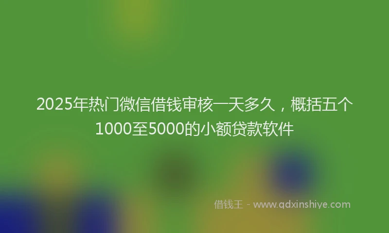 2025年热门微信借钱审核一天多久，概括五个1000至5000的小额贷款软件