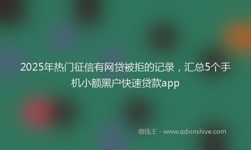 2025年热门征信有网贷被拒的记录，汇总5个手机小额黑户快速贷款app