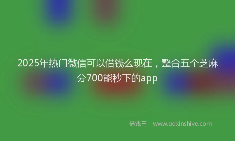 2025年热门微信可以借钱么现在，整合五个芝麻分700能秒下的app