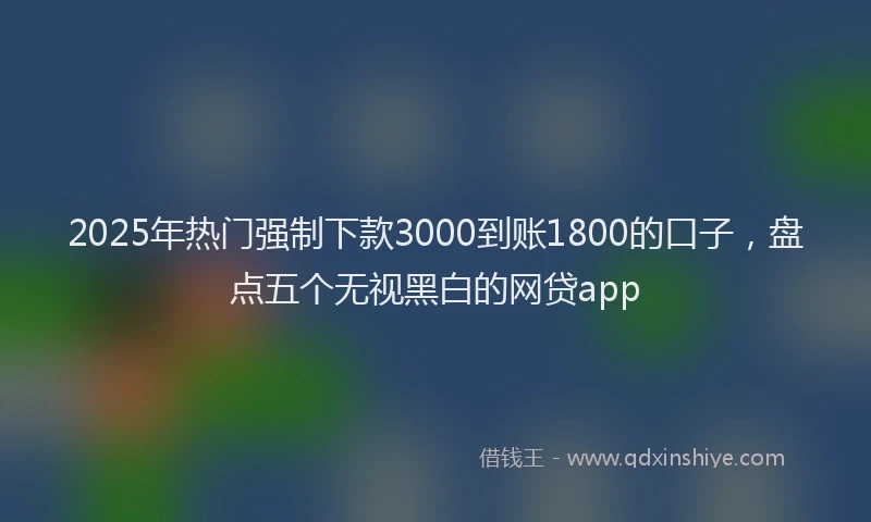 2025年热门强制下款3000到账1800的口子，盘点五个无视黑白的网贷app