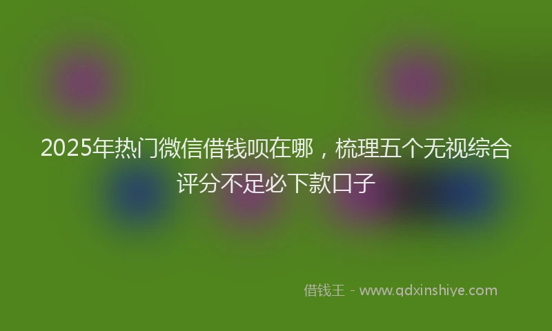 2025年热门微信借钱呗在哪，梳理五个无视综合评分不足必下款口子