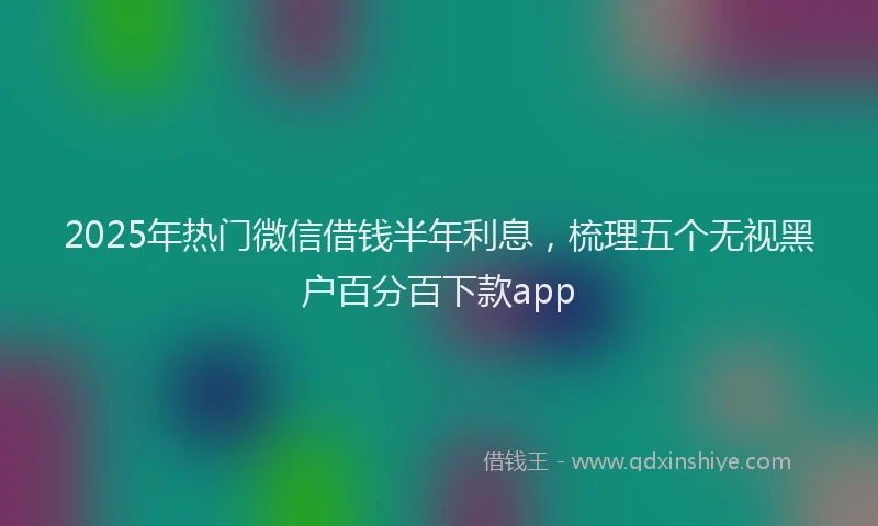2025年热门微信借钱半年利息，梳理五个无视黑户百分百下款app