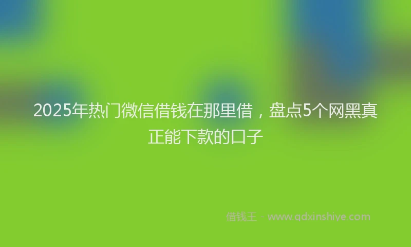 2025年热门微信借钱在那里借，盘点5个网黑真正能下款的口子