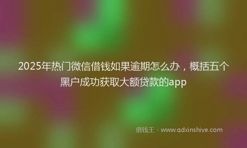 2025年热门微信借钱如果逾期怎么办，概括五个黑户成功获取大额贷款的app