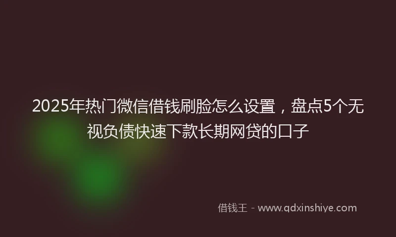 2025年热门微信借钱刷脸怎么设置，盘点5个无视负债快速下款长期网贷的口子