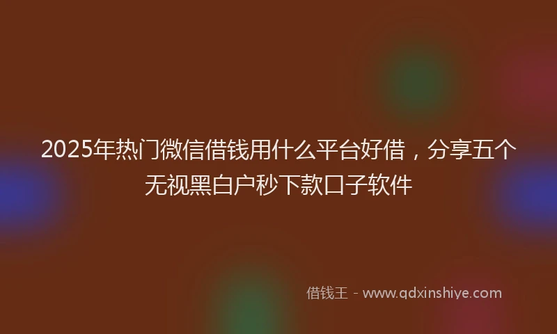 2025年热门微信借钱用什么平台好借，分享五个无视黑白户秒下款口子软件