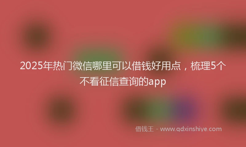 2025年热门微信哪里可以借钱好用点，梳理5个不看征信查询的app