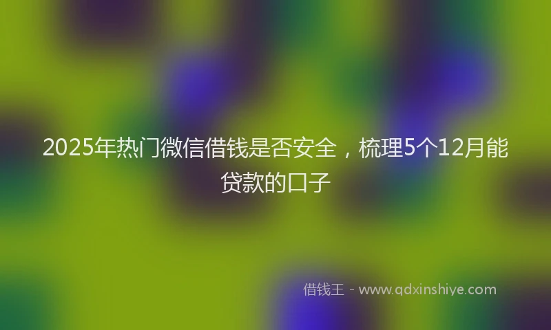 2025年热门微信借钱是否安全，梳理5个12月能贷款的口子