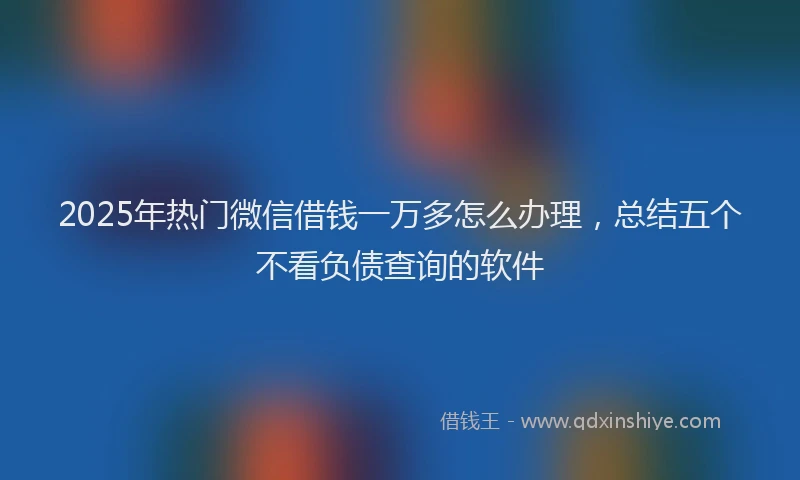 2025年热门微信借钱一万多怎么办理，总结五个不看负债查询的软件