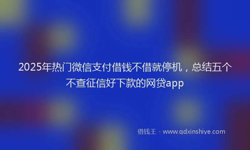 2025年热门微信支付借钱不借就停机，总结五个不查征信好下款的网贷app