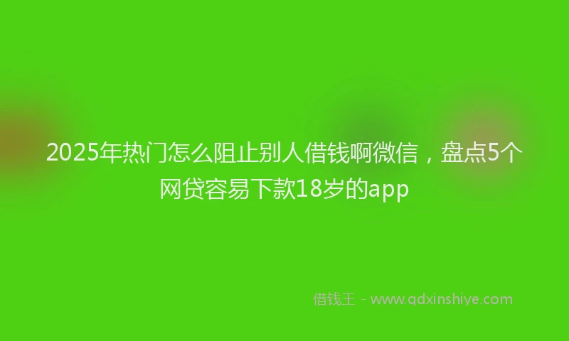 2025年热门怎么阻止别人借钱啊微信，盘点5个网贷容易下款18岁的app