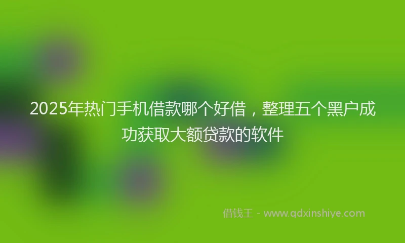 2025年热门手机借款哪个好借，整理五个黑户成功获取大额贷款的软件