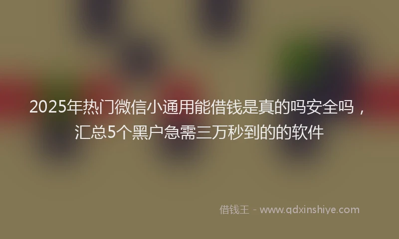 2025年热门微信小通用能借钱是真的吗安全吗，汇总5个黑户急需三万秒到的的软件
