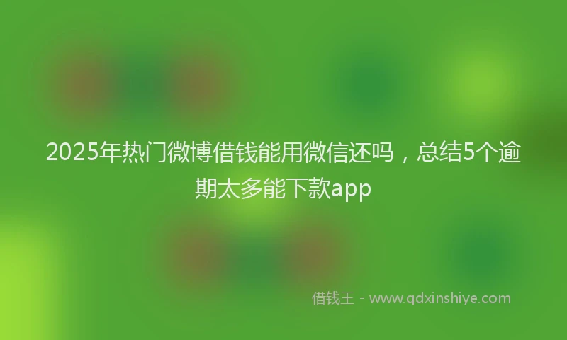 2025年热门微博借钱能用微信还吗，总结5个逾期太多能下款app