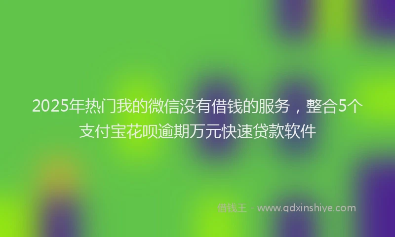 2025年热门我的微信没有借钱的服务，整合5个支付宝花呗逾期万元快速贷款软件