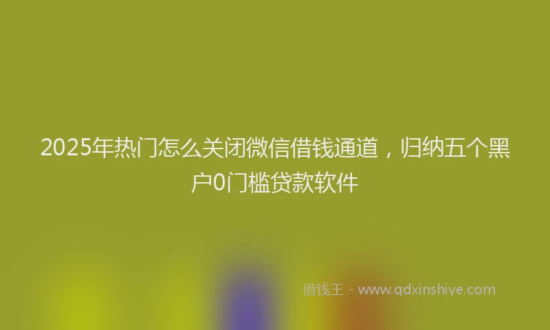 2025年热门怎么关闭微信借钱通道，归纳五个黑户0门槛贷款软件