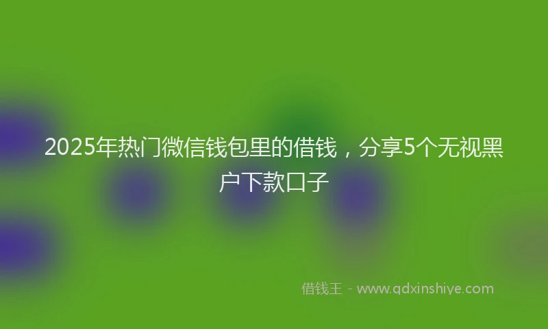 2025年热门微信钱包里的借钱，分享5个无视黑户下款口子