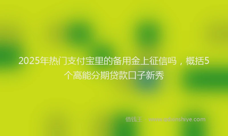 2025年热门支付宝里的备用金上征信吗，概括5个高能分期贷款口子新秀