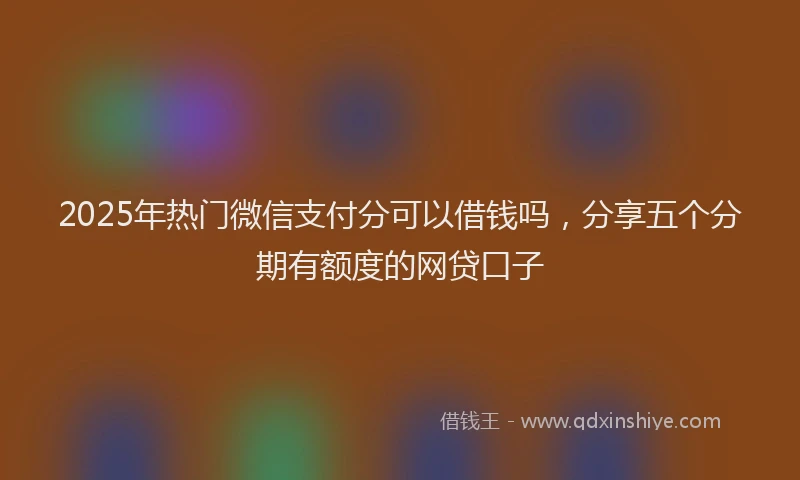 2025年热门微信支付分可以借钱吗，分享五个分期有额度的网贷口子