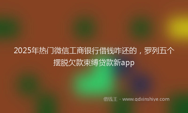2025年热门微信工商银行借钱咋还的，罗列五个摆脱欠款束缚贷款新app