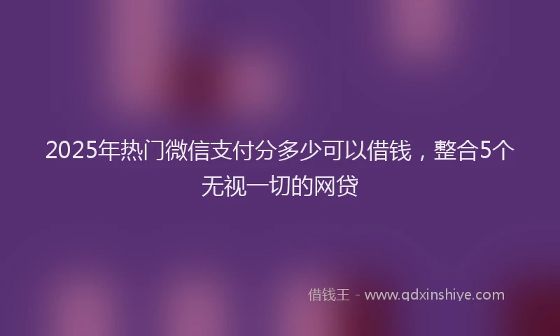2025年热门微信支付分多少可以借钱，整合5个无视一切的网贷
