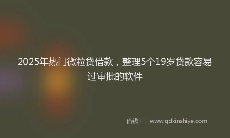 2025年热门微粒贷借款，整理5个19岁贷款容易过审批的软件