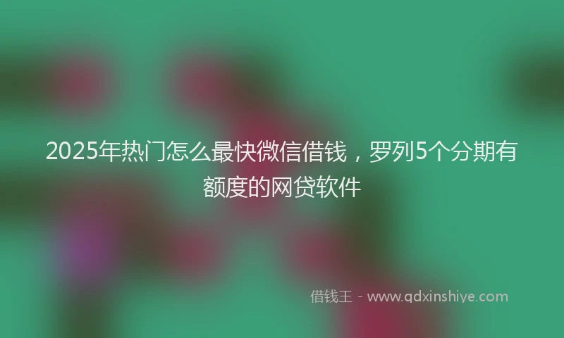 2025年热门怎么最快微信借钱，罗列5个分期有额度的网贷软件