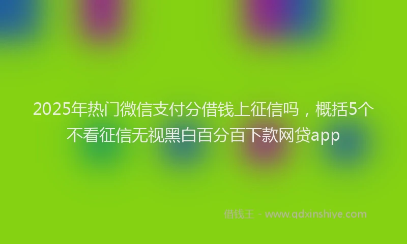 2025年热门微信支付分借钱上征信吗，概括5个不看征信无视黑白百分百下款网贷app