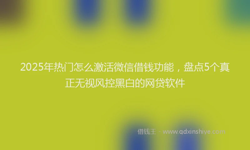 2025年热门怎么激活微信借钱功能，盘点5个真正无视风控黑白的网贷软件