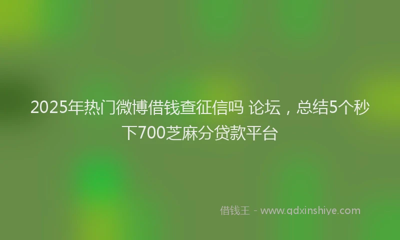 2025年热门微博借钱查征信吗 论坛，总结5个秒下700芝麻分贷款平台