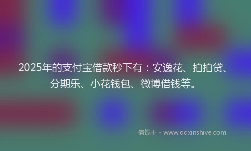 2025年的支付宝借款秒下有：安逸花、拍拍贷、分期乐、小花钱包、微博借钱等。
