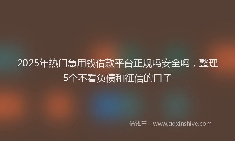 2025年热门急用钱借款平台正规吗安全吗，整理5个不看负债和征信的口子